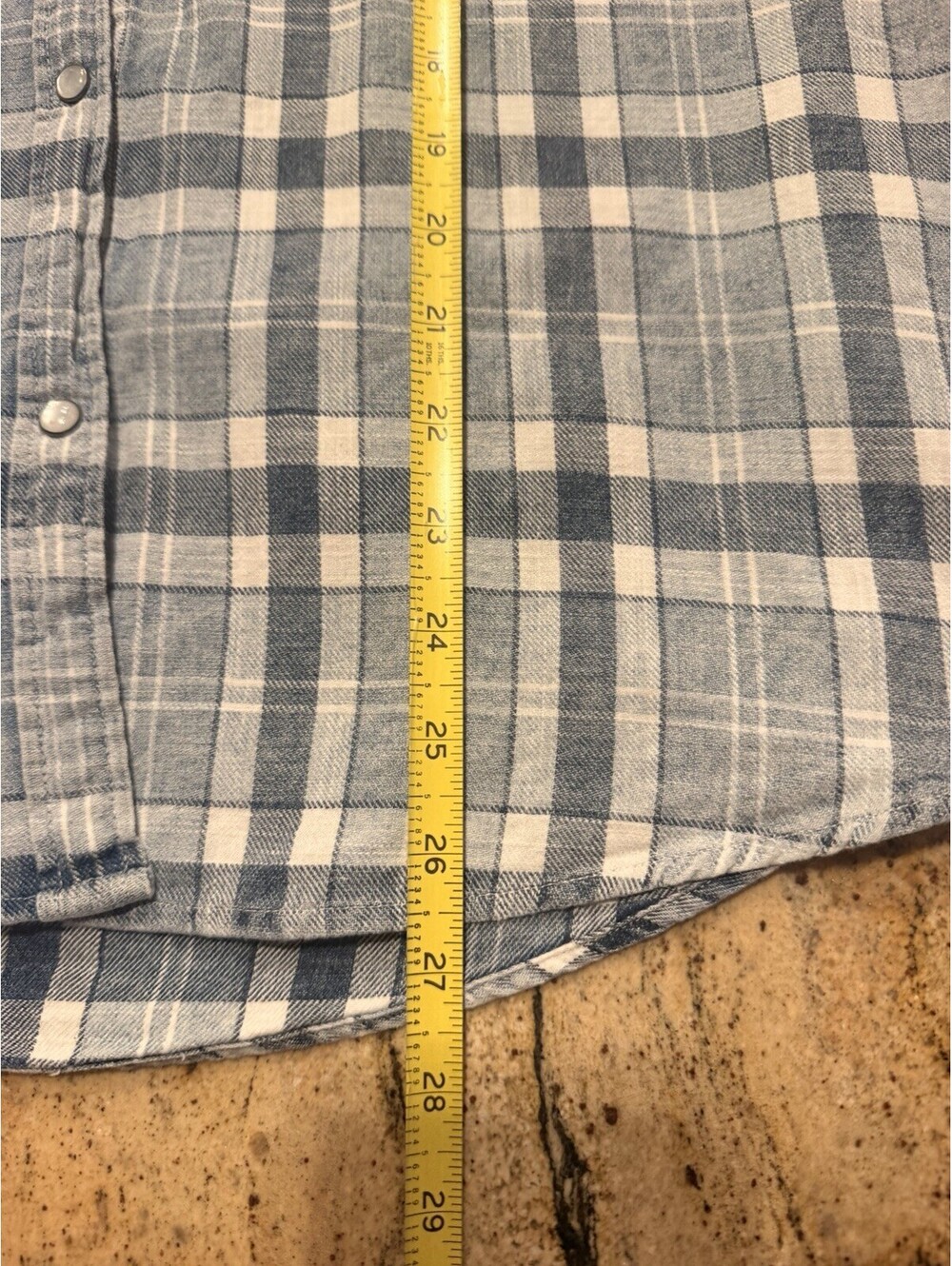 Indian Motorcycle Flannel Shirt Mens Large Pearl Snap Lightweight Blue Plaid - Picture 7 of 11